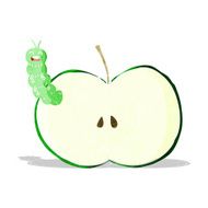 cartoon bug eating apple N4