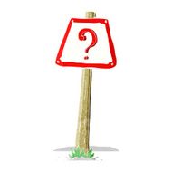 cartoon question mark sign