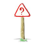 cartoon question mark sign N4