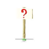 cartoon signpost with question mark