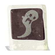 cartoon ghost in the photograph