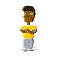 cartoon man with crossed arms N6