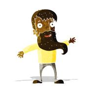 cartoon man with beard waving N2