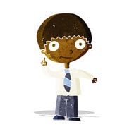cartoon school boy with idea N9