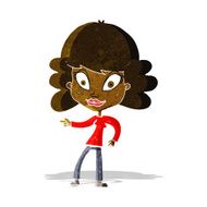 cartoon woman pointing N46