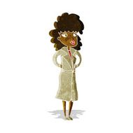 cartoon woman in trench coat N4
