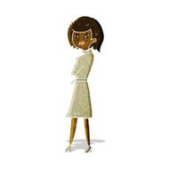 cartoon woman in trench coat N5