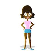 cartoon surprised woman N51