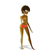 cartoon woman in bikini N9
