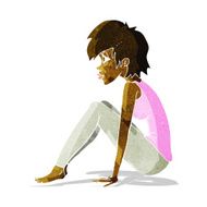 cartoon woman sitting N4