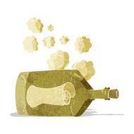 cartoon letter in bottle N2