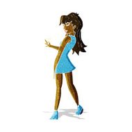 cartoon woman posing in dress N7