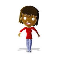 cartoon woman shrugging shoulders N92