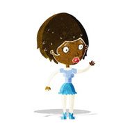 Cartoon Woman Waving N66