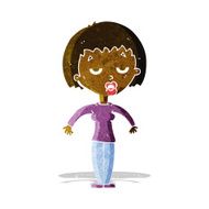 cartoon woman shrugging shoulders N93