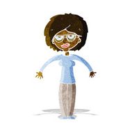 cartoon woman shrugging shoulders N94