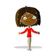 cartoon woman shrugging shoulders N96