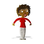 cartoon woman shrugging shoulders N97