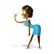 cartoon woman with drink N2