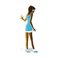 Cartoon Woman Waving N67