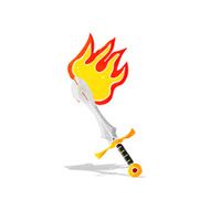 cartoon flaming sword N9