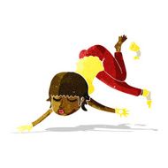 cartoon woman floating N2
