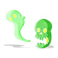 cartoon spooky skull N46