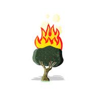 Cartoon Tree On Fire N4