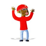 cartoon security man panicking N2