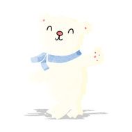 cartoon waving teddy polar bear