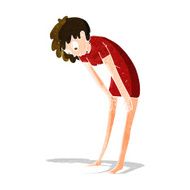 cartoon woman looking at her feet N3