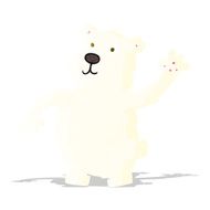 cartoon waving polar bear