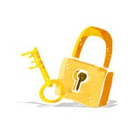 cartoon padlock and key N2