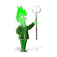 Cartoon Devil With Pitchfork N9