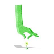 cartoon hand picking flower N3