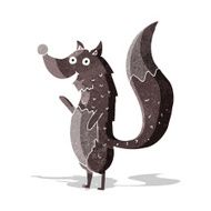 cartoon waving wolf N5