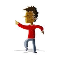 Cartoon Man Pointing N58