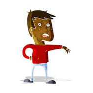 cartoon man making camp gesture N6