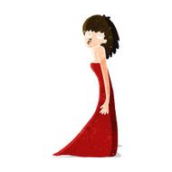 cartoon woman pulling photo face N3