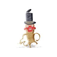 cartoon monkey wearing top hat N9