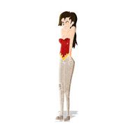 cartoon pretty woman shrugging shoulders N3
