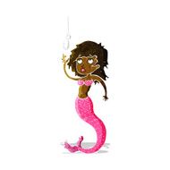 cartoon mermaid and fish hook N2