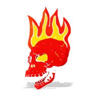Cartoon Flaming Skull N28