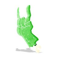 cartoon zombie hand making rock symbol N2