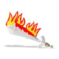 cartoon flaming sword N10