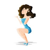 cartoon attractive woman sitting N3