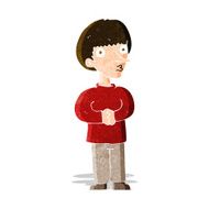 cartoon nervous man N43