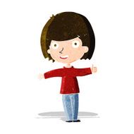 cartoon happy woman N63