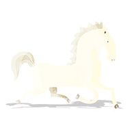 cartoon running white stallion