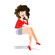cartoon office woman sitting N3